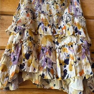 Anthropologie Cream Mini Skirt